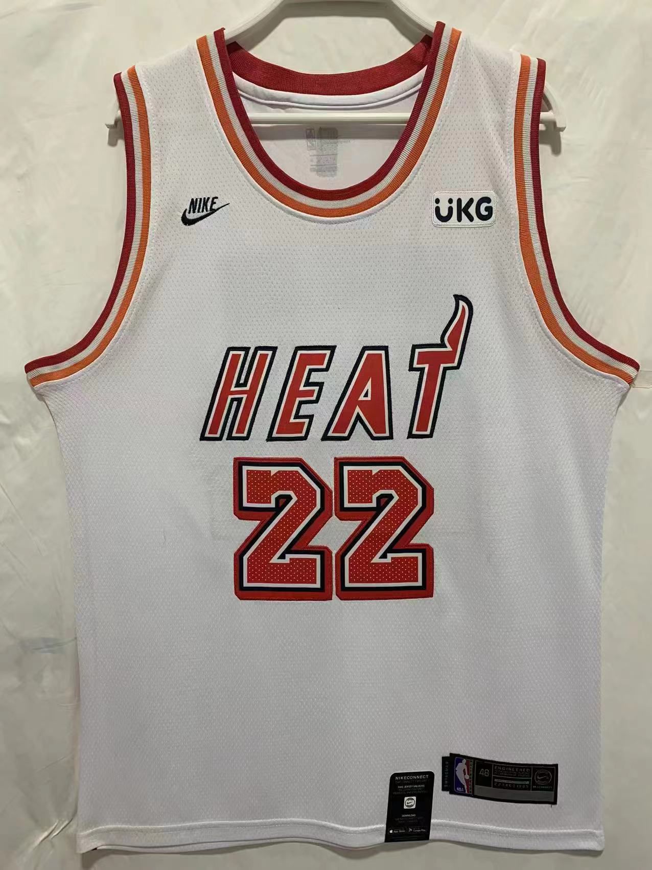Men Miami Heat #22 Butler White Throwback Nike 22-23 NBA Jersey